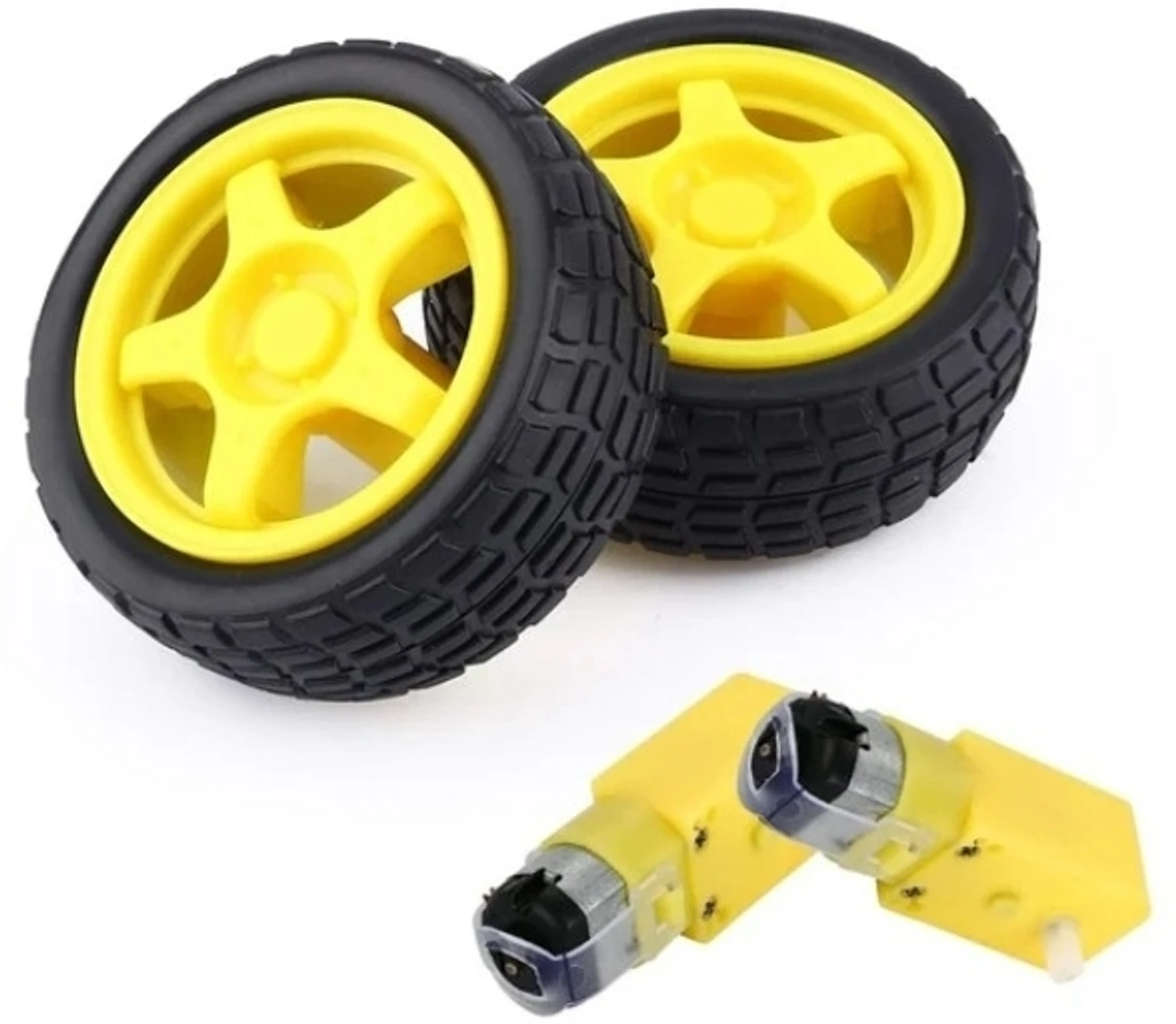 DC BO Dual Shaft Gear Motor With Wheels (2pcs)