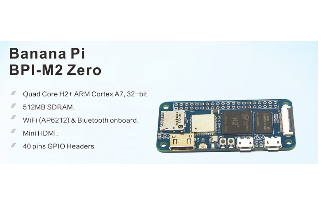 Banana Pi BPI-M2 Zero (Allwinner H2+ with Wi-Fi) – Quad-Core Mini Single Board Computer