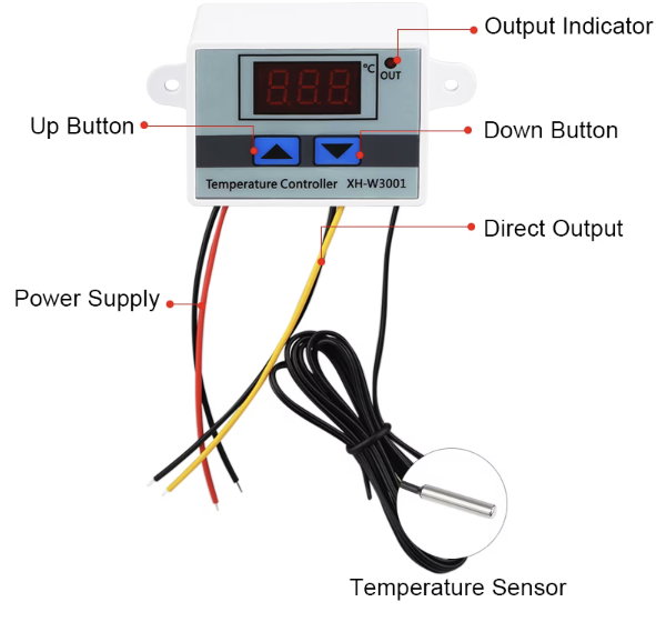 XH-W3001 AC 220V 1500W Digital Thermostat Switch | Microcomputer Temperature Controller